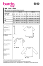 Naaipatroon shirt, Burda 6010, Nl/Dui/En/Fr