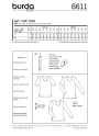 Naaipatroon shirt, Burda 6611, Nl/Dui/En/Fr