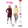 Naaipatroon shirt en jurk, Burda 6080, Nl/Dui/En/Fr