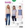 Naaipatroon topje en blouse , Burda 6525, Nl/Dui/En/Fr