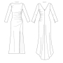 Naaipatroon Vogue 1520 designer jurk, maat 40-48 Dui/En/Fr