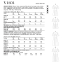 Patron Vogue 1801 robe femme, taille 32-40, en français