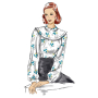 Naaipatroon Vogue 1809 blouse, maat 32-40, Dui/En/Fr