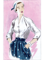 Naaipatroon Vogue 1863 vintage jurk, maat 32-40, Dui/En/Fr