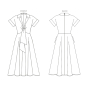 Naaipatroon Vogue 1898 designer jurk, maat 34-42 Dui/En/Fr