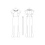 Naaipatroon Vogue 1919 designer jurk, maat 42-50 Dui/En/Fr