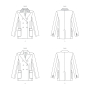 Naaipatroon Vogue 1927 Blazer, maat 44-52, Dui/En/Fr