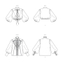 Naaipatroon Vogue 1939 blouse, maat 34-42 Dui/En/Fr