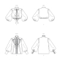 Naaipatroon Vogue 1939 blouse, maat 44-52 Dui/En/Fr