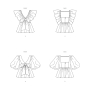 Naaipatroon Vogue 1940 blouse, maat 32-40 Dui/En/Fr