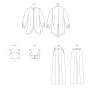 Naaipatroon Vogue 2037 Shirt, Crop Top en Broek , maat 34-52 Dui/En/Fr