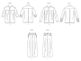 Naaipatroon Vogue 2039 Unisex Shirt & Broek , maat 34-50 Dui/En/Fr