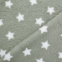 Sherpa fleece stof Stars, grijsgroen