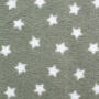 Sherpa fleece stof Stars, grijsgroen