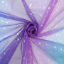 Tissu tulle souple taches argentés Glitter Spots, multicolore