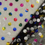 Tissu tulle souple à pois lamés, noir - multicolore