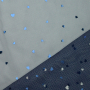 Tissu tulle souple coeurs brillants glitter hearts, bleu foncé