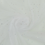 Tissu tulle souple Paillettes brillantes, blanc