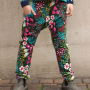 Tissu sweat léger bio albstoffe hamburger liebe bliss flower field, vert foncé