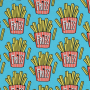 Sweatshirtstof Albstoffe Hamburger Liebe Classics No. 1 OMG Fries, turquoise