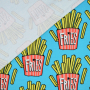 Sweatshirtstof Albstoffe Hamburger Liebe Classics No. 1 OMG Fries, turquoise