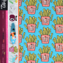 Sweatshirtstof Albstoffe Hamburger Liebe Classics No. 1 OMG Fries, turquoise