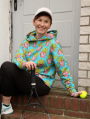 Sweatshirtstof Albstoffe Hamburger Liebe Classics No. 1 OMG Fries, turquoise