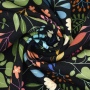 Sweatshirtstof Albstoffe Hamburger Liebe Glossy Leaves, zwart