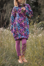 Sweatshirtstof Albstoffe Hamburger Liebe Glossy Leaves, marineblauw