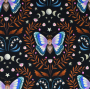 Sommersweat Albstoffe Hamburger Liebe Midnight Luna Moth, schwarz - braun