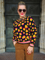 Sweatshirtstof Albstoffe Hamburger Liebe Picknick Strawberries, zwart