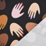 Sweatshirtstof Albstoffe Hamburger Liebe Queens United High Five, donkerbruin