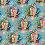 Tissu sweat léger bio Albstoffe Hamburger Liebe Western Fairy Tales Cowgirls, turquoise