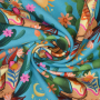 Tissu sweat léger bio Albstoffe Hamburger Liebe Western Fairy Tales Cowgirls, turquoise