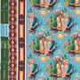 Tissu sweat léger bio Albstoffe Hamburger Liebe Western Fairy Tales Cowgirls, turquoise