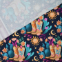 Tissu sweat léger bio Albstoffe Hamburger Liebe Western Fairy Tales Cowgirls, bleu foncé