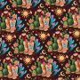 Tissu sweat léger bio Albstoffe Hamburger Liebe Western Fairy Tales Cowgirls, marron
