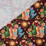 Tissu sweat léger bio Albstoffe Hamburger Liebe Western Fairy Tales Cowgirls, marron