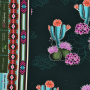 Tissu sweat léger bio Albstoffe Hamburger Liebe Western Fairy Tales Prairie Blossom, vert foncé