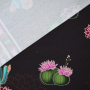 Tissu sweat léger bio Albstoffe Hamburger Liebe Western Fairy Tales Prairie Blossom, marron foncé