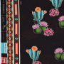 Tissu sweat léger bio Albstoffe Hamburger Liebe Western Fairy Tales Prairie Blossom, marron foncé
