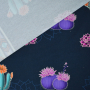Tissu sweat léger bio Albstoffe Hamburger Liebe Western Fairy Tales Prairie Blossom, bleu foncé