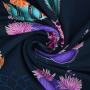 Tissu sweat léger bio Albstoffe Hamburger Liebe Western Fairy Tales Prairie Blossom, bleu foncé