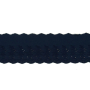 Ruban dentelle double flowers, bleu foncé