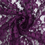 Tissu dentelle guipure Fleurs, aubergine