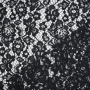 Tissu dentelle guipure Fleurs, noir