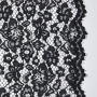 Tissu dentelle guipure Fleurs, noir