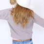 Sweatshirt gestikt wafelpatroon, taupe