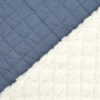 Tissu matelassé envers fausse fourrure look jean, bleu denim