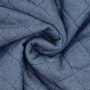 Tissu matelassé envers fausse fourrure look jean, bleu denim